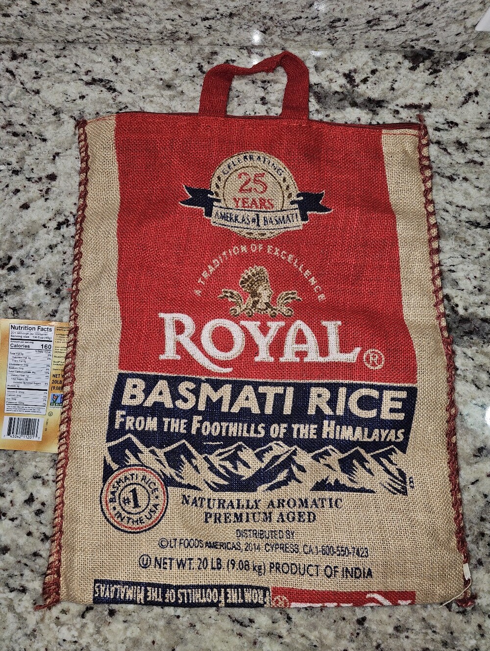 Royal Basmati Burlap Rice Tote Bag Reusable Eco Friendly - Picture 7 of 12
